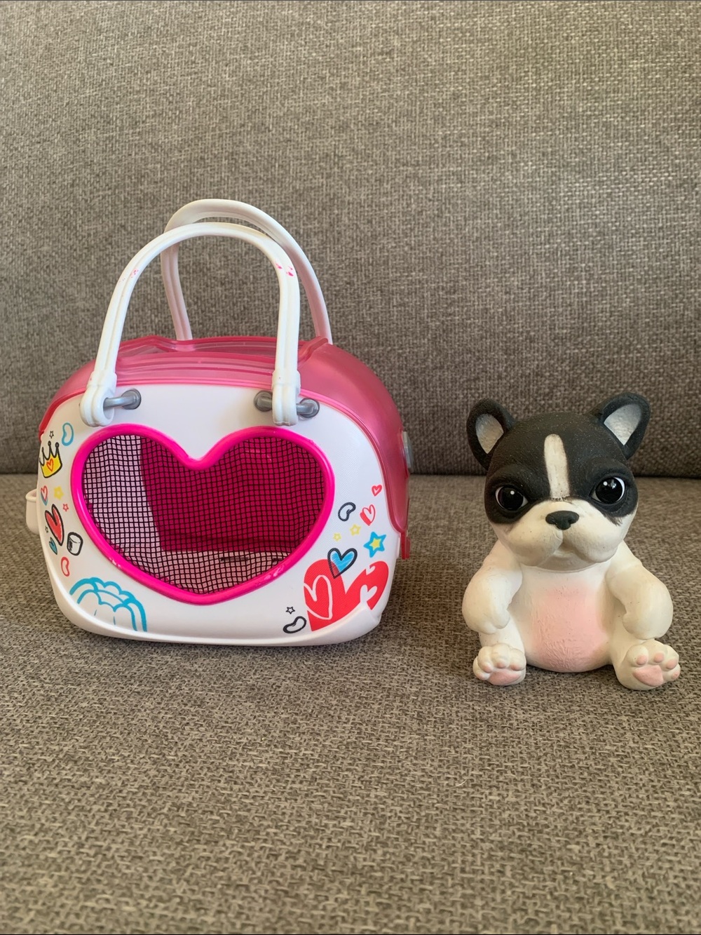 Little Live Pets French Bulldog Electronic Toy with Pet Carrier Playset Works